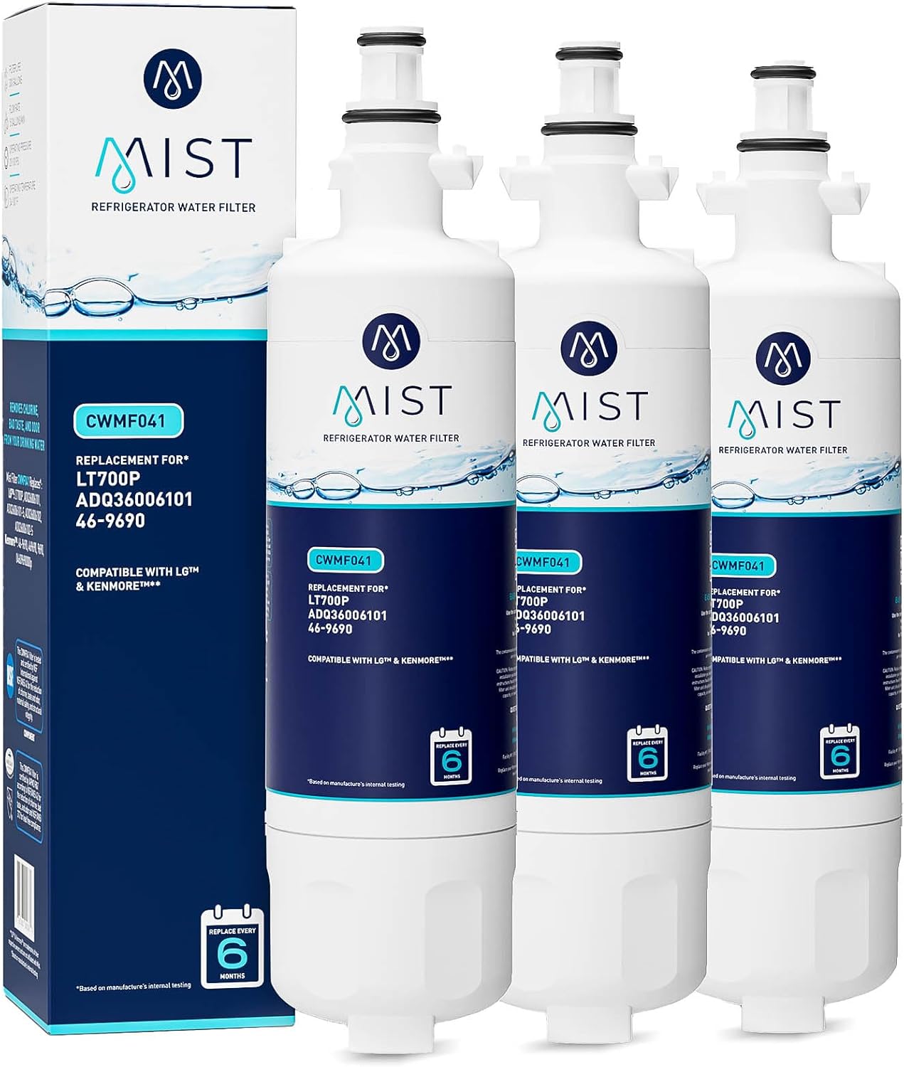 Mist Refrigerator Water Filter Replacement for LG and Kenmore Models