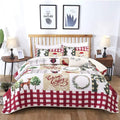 Christmas Quilt Set California King - Rustic Tree Snowman Cardinal