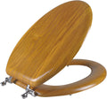 Angel Shield Durable Wood Veneer Natural Elongated Toilet Seat - Easy