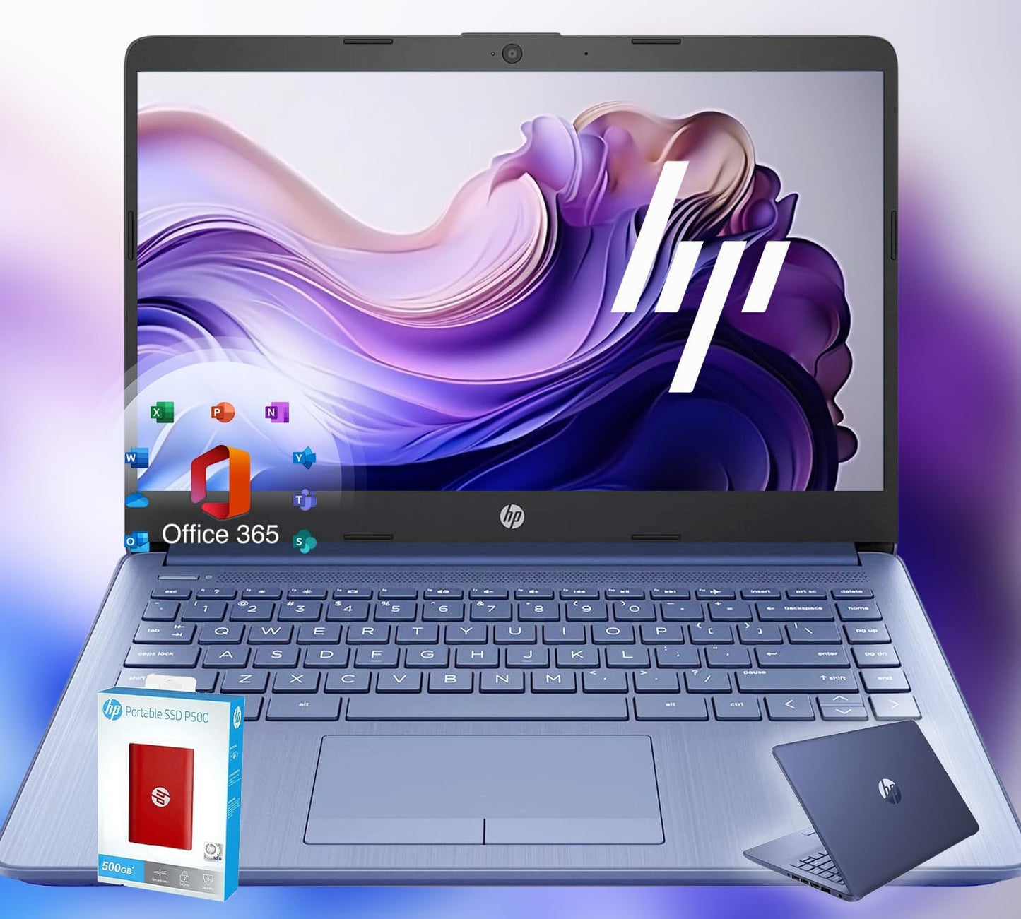 HP 14 Ultrabook for Students with Microsoft 365 and 16GB RAM