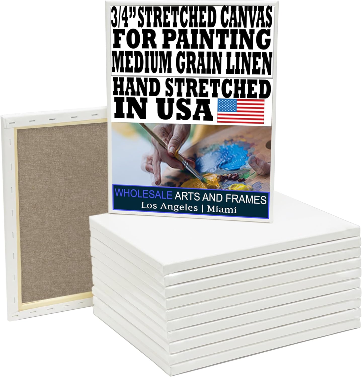 Stretched Linen Canvas for Painting 12x12 Bulk Canvases Value Pack