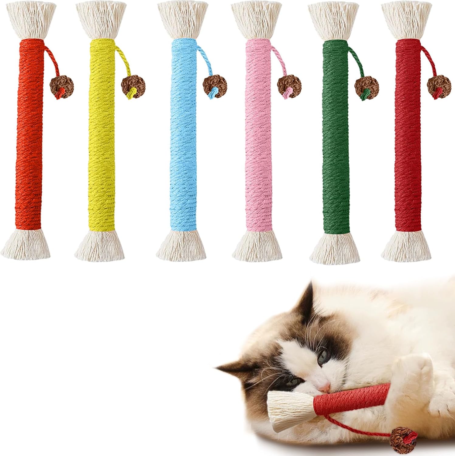 CATSFALO 6 Pack Soothing Catnip Chew Toys