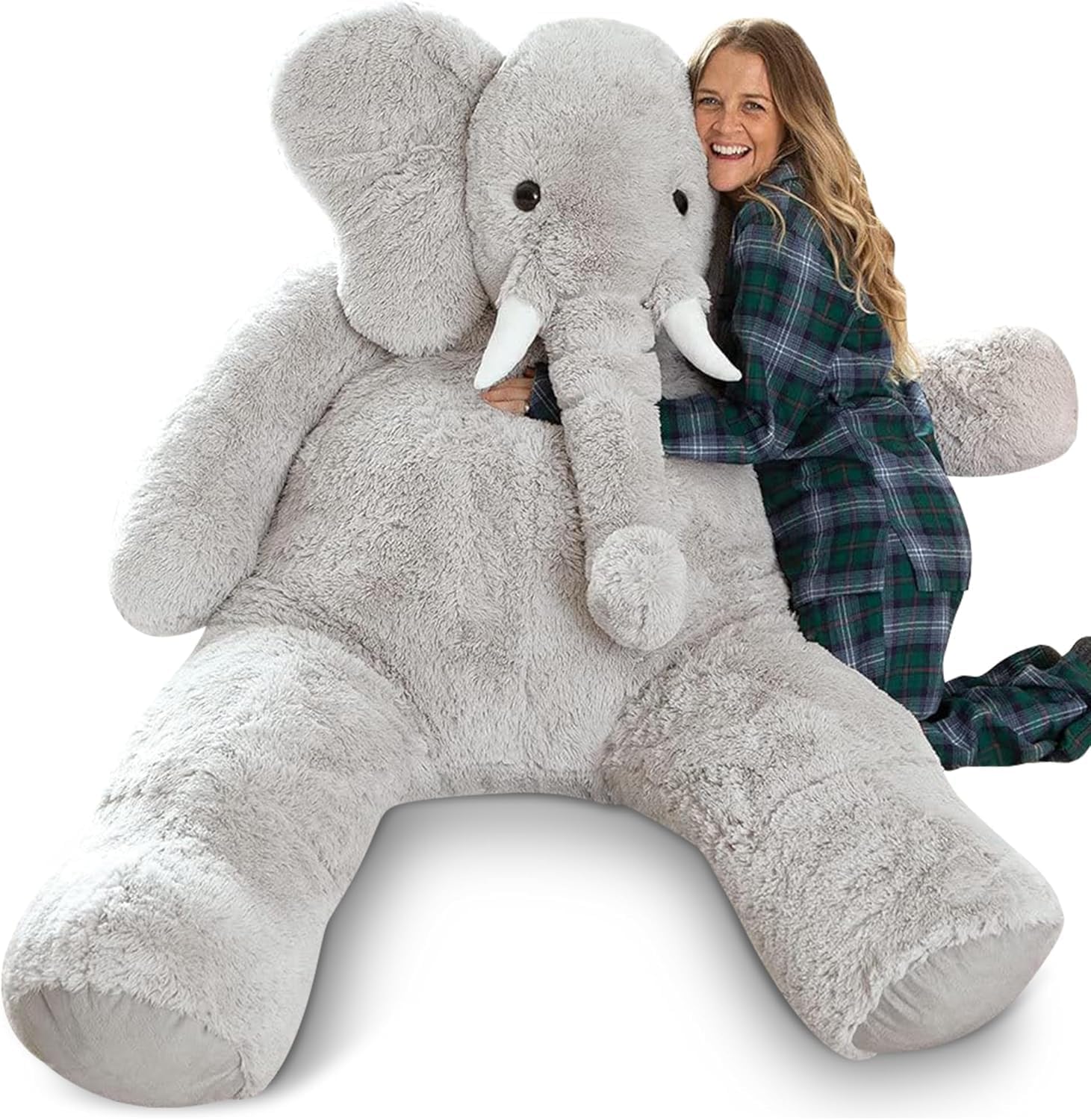 Giant 6-Foot Elephant Stuffed Animal for Cuddly Comfort