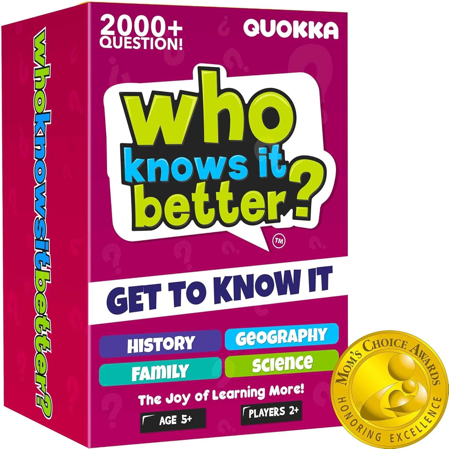 QUOKKA Who Knows Better? Family Card Trivia Game for All Ages