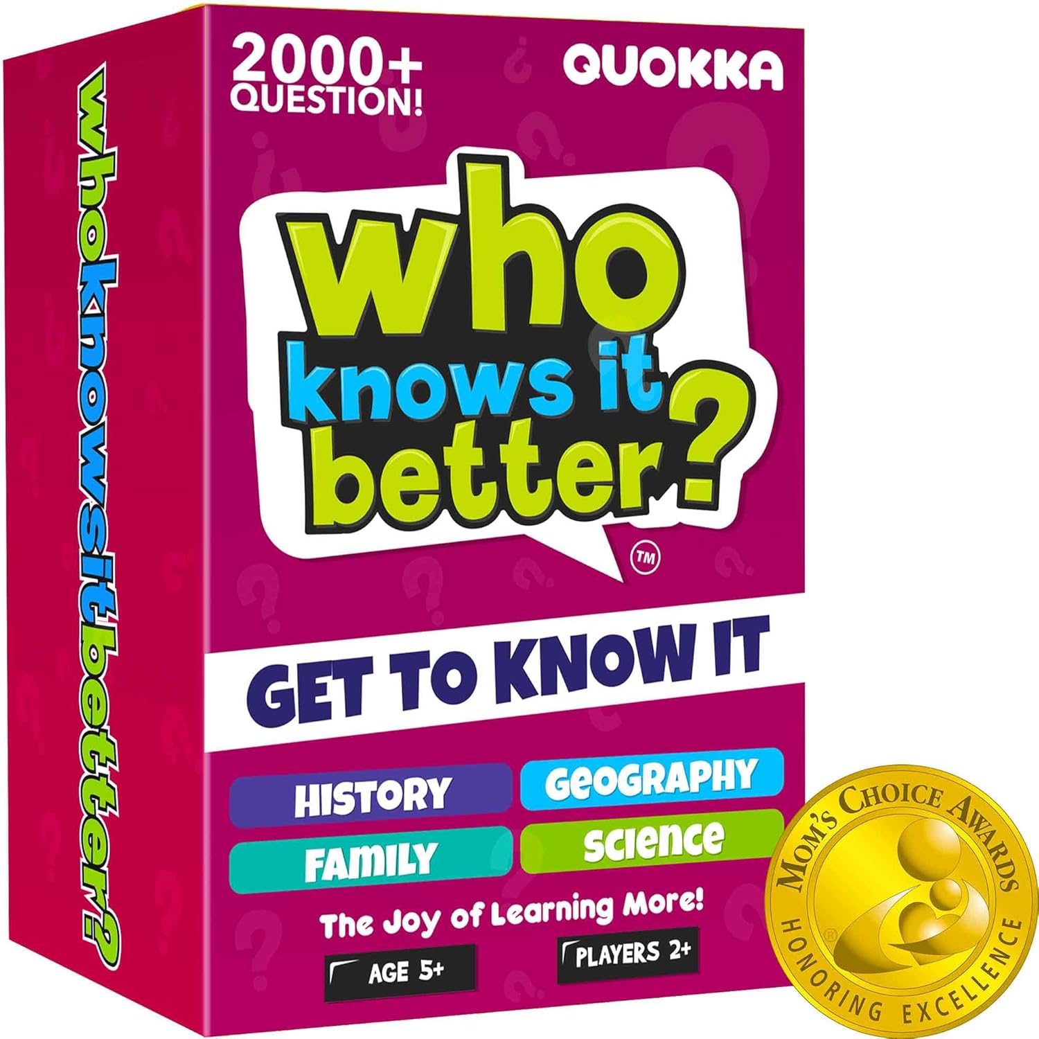 QUOKKA Who Knows Better? Family Card Trivia Game for All Ages
