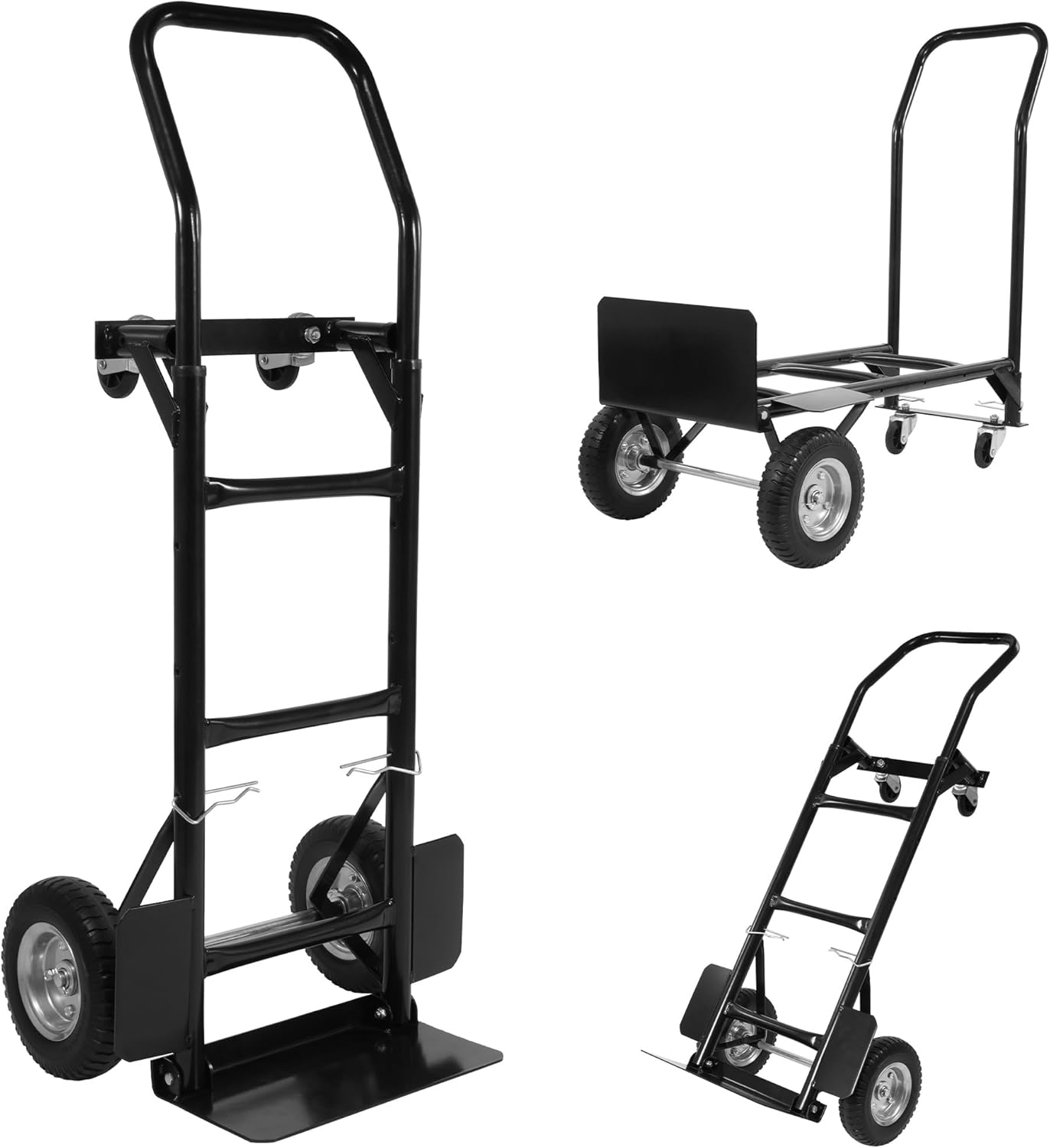 2 in 1 Convertible Hand Truck and Cart for Heavy Duty Use