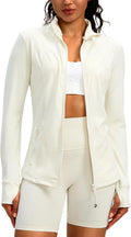 Women's Workout Jacket with 4 Pockets - Slim Fit Soft Fall Layer