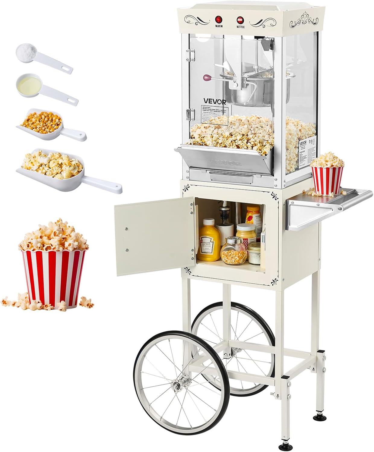 VEVOR Popcorn Machine with Cart for Theater Style Popping