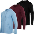 Men's Cotton Lightweight Pullover Hoodie 3 Pack - Breathable Layering