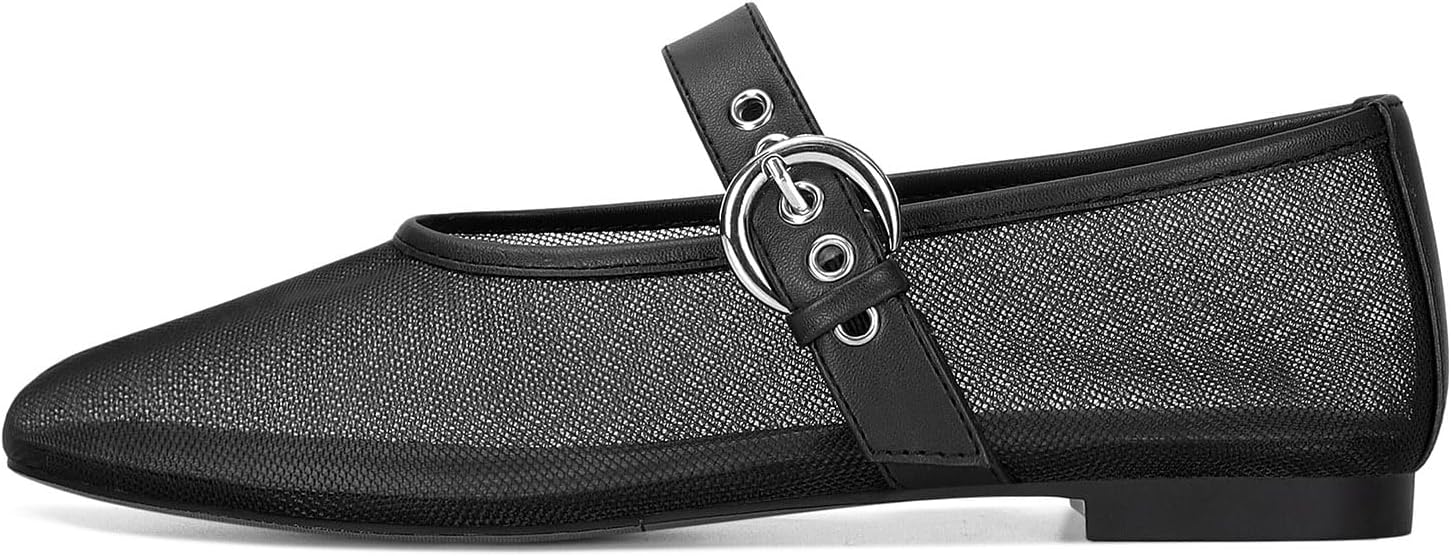 MICIFA Leopard Mesh Ballet Flats for Women - Comfortable Dress Shoes