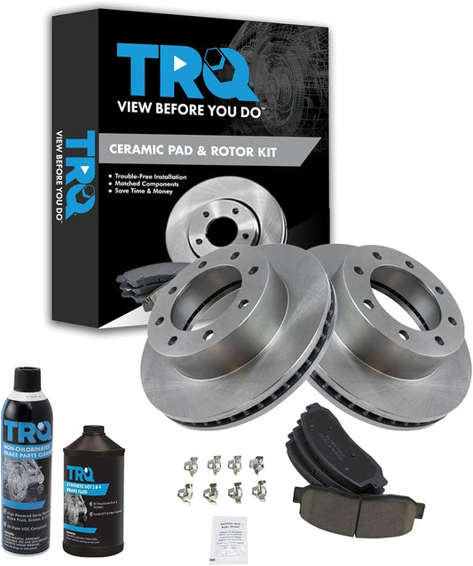 TRQ Front Brake Pad & Rotor Kit for 2005-2012 Ford Super Duty