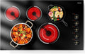 36 Inch Electric Cooktop 5 Burner Ceramic Stove Top - High Power 8400W