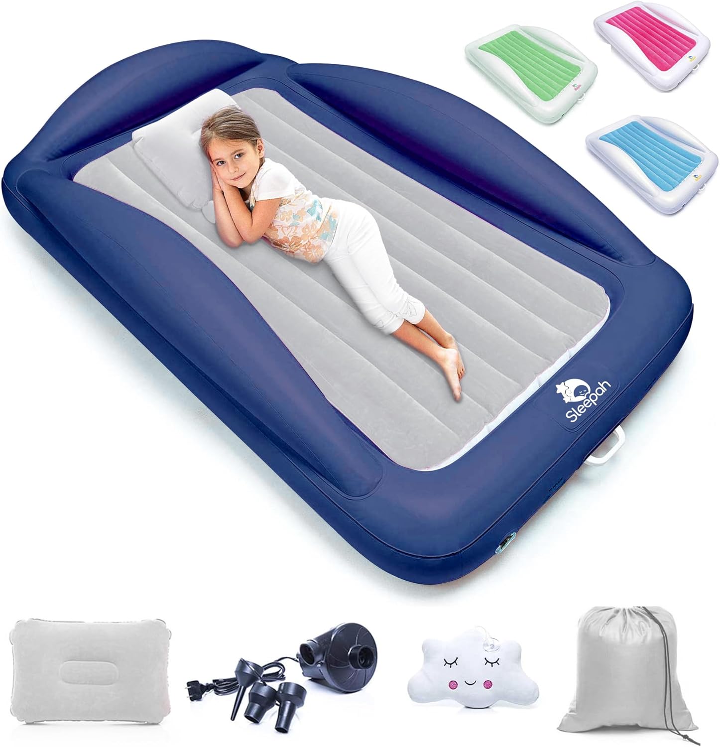 Sleepah Inflatable Toddler Travel Bed with Safety Rail Guards