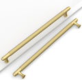 10 Pack 10in Gold Cabinet Pulls Knurled Kitchen Handles - Brushed