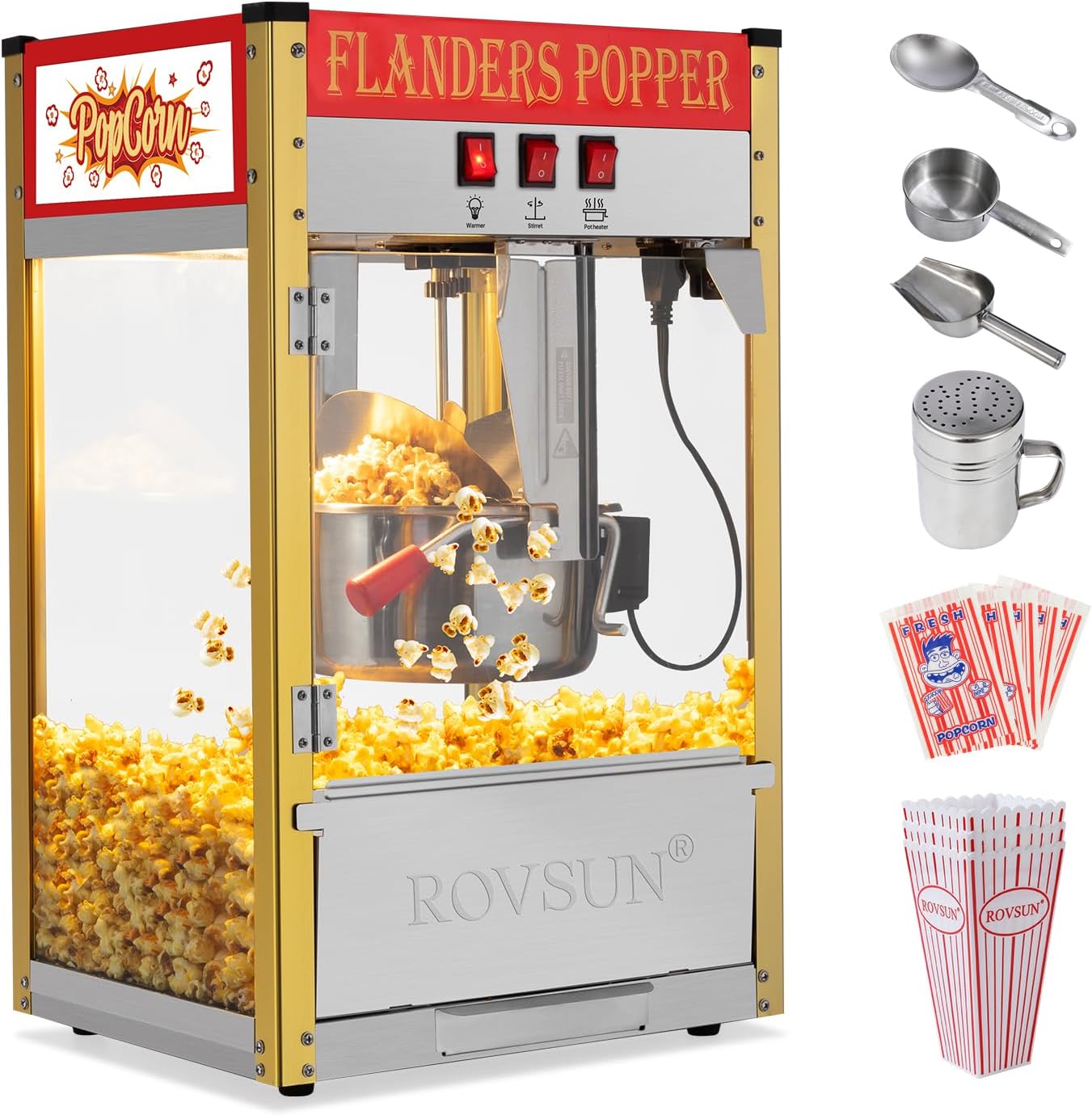 ROVSUN 10oz Popcorn Machine: Makes 4 Gallons!
