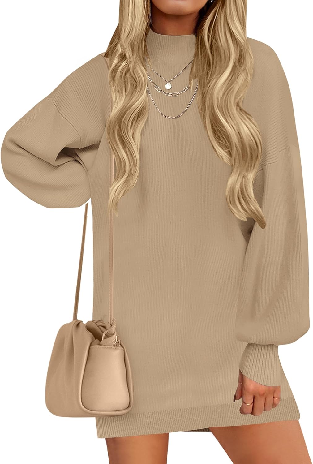 ZESICA Women's Fall Turtleneck Sweater Dress for 2025 Style