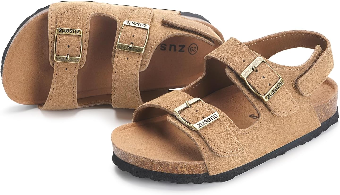 ZUSERIS Kids Toddler Sandals with Cork Footbed for Comfort