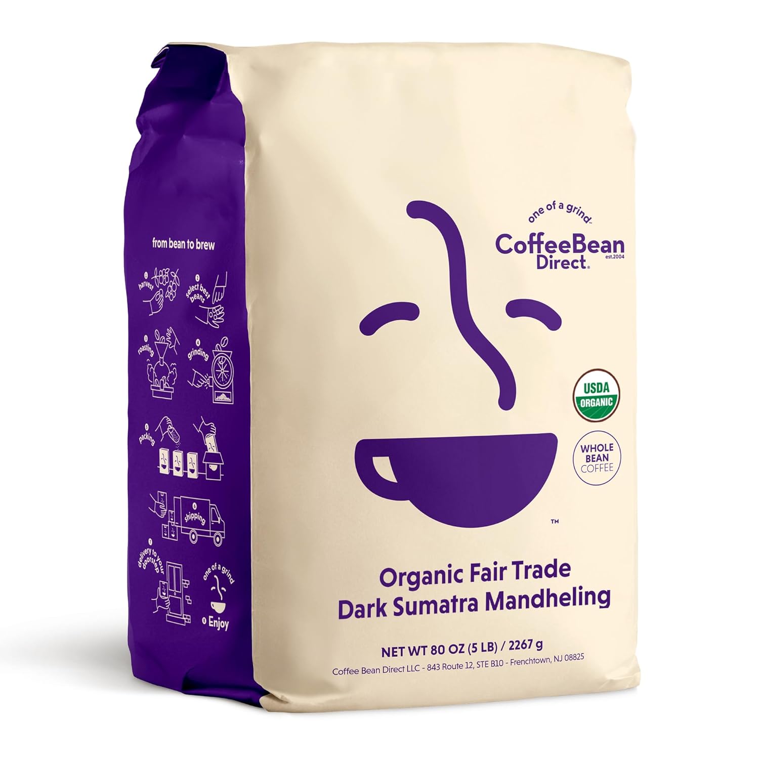 Organic Fair Trade Dark Sumatra Mandheling Whole Bean Coffee