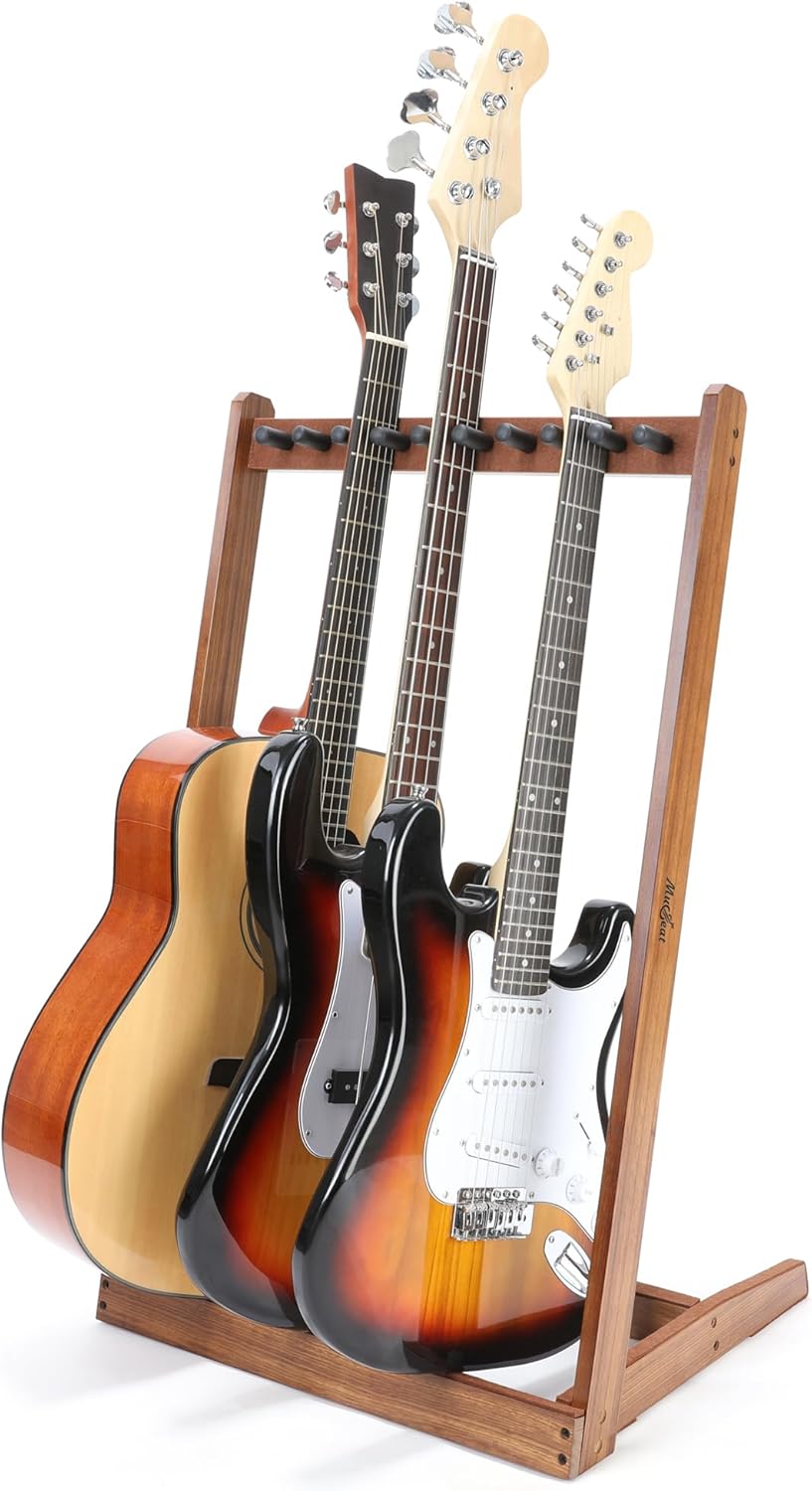 Multiple Guitar Stand for 3 Acoustic, 5 Electric or Bass Use