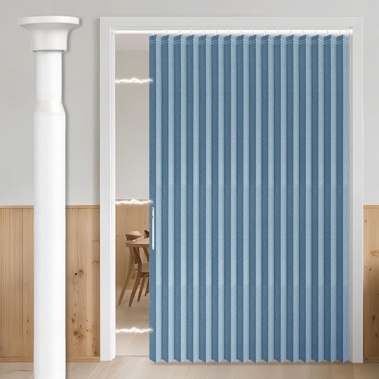 AJAZZ 100% Blackout Accordion Door Curtain for Privacy & Style