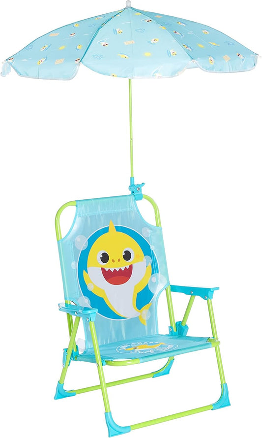 Baby Shark Kids Outdoor Chair with Umbrella for Beach Fun