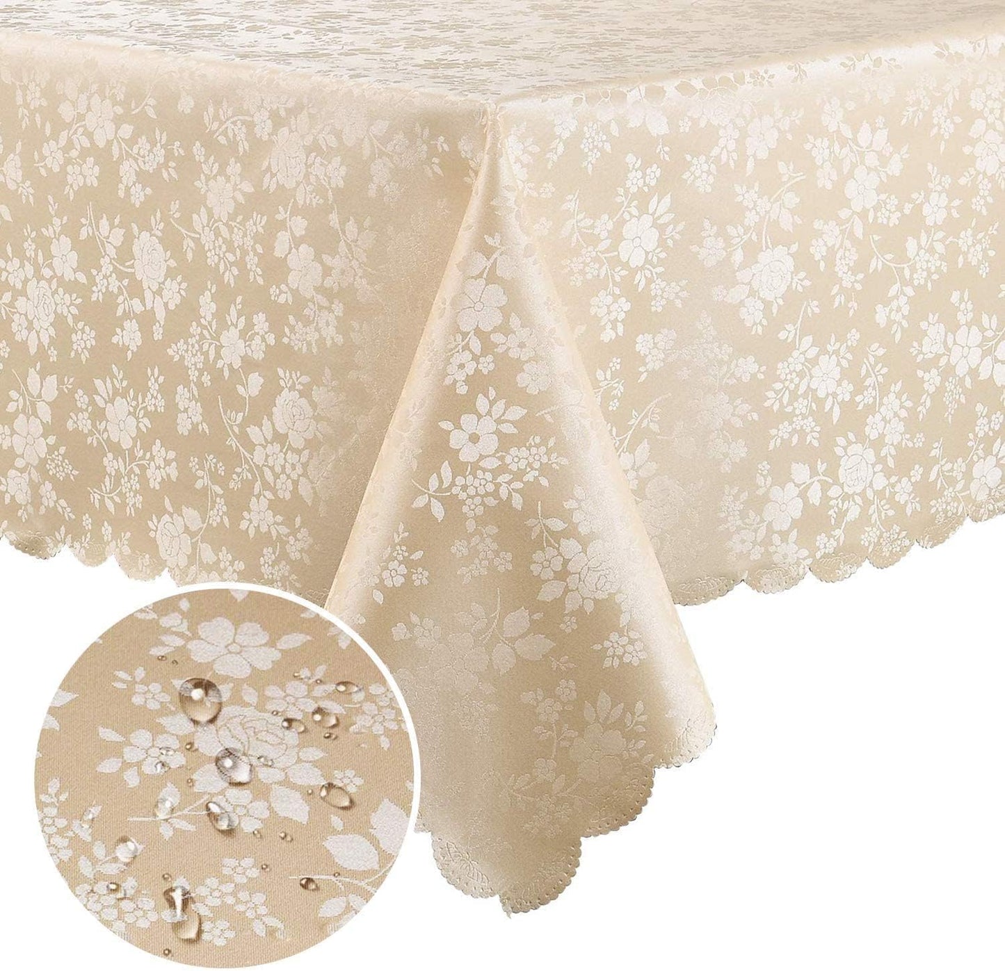 Smiry Rectangle Table Cloth - Elegant Waterproof Vinyl Cover