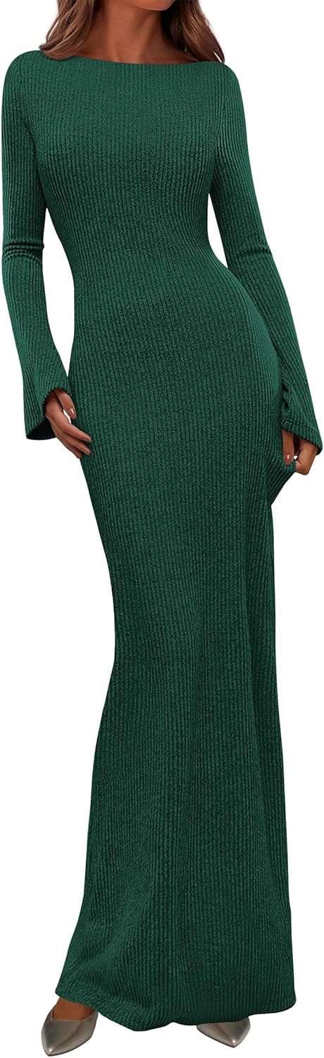 PRETTYGARDEN Women's Long Sleeve Maxi Dress for Fall Fashion