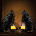 Raven Gothic Crow Tealight Holder - Gothic Halloween Lamp