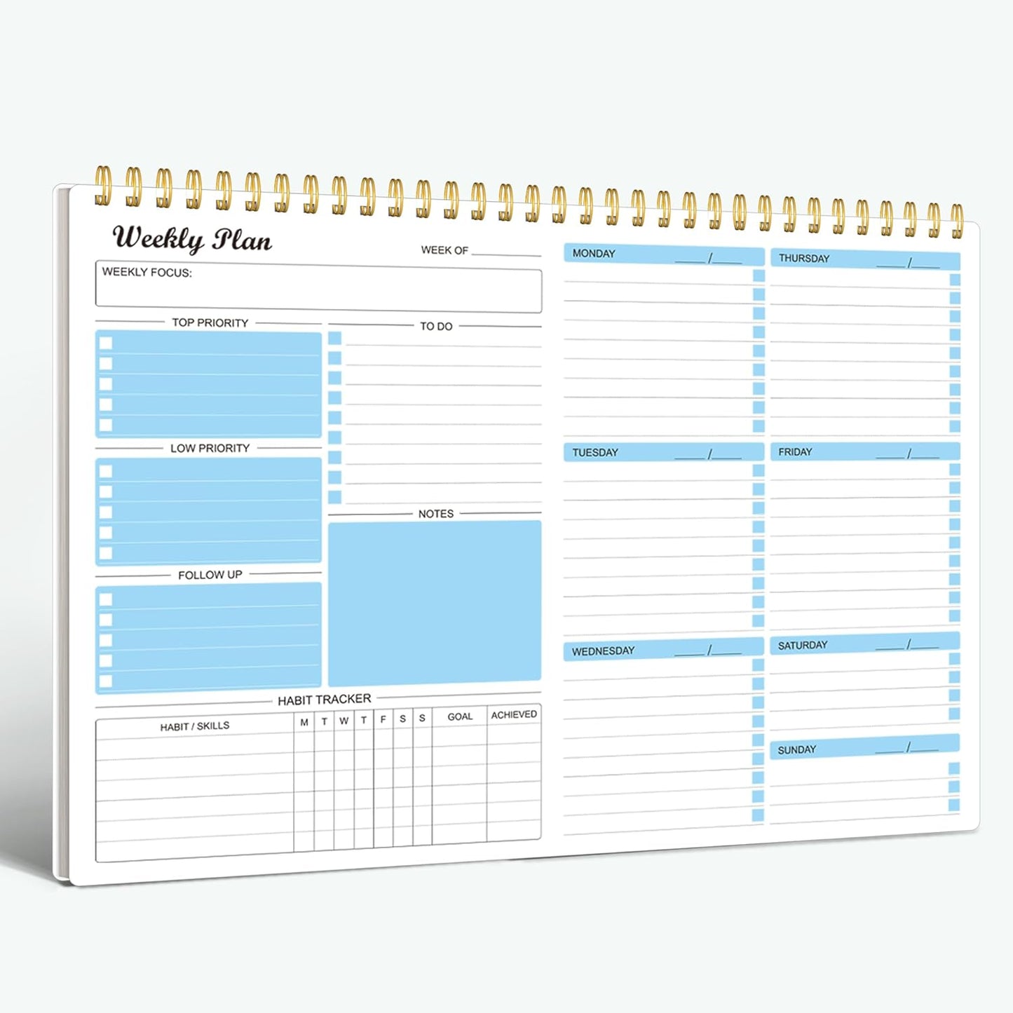 Regolden-Book: 52 Week Undated Planner & Goal Tracker