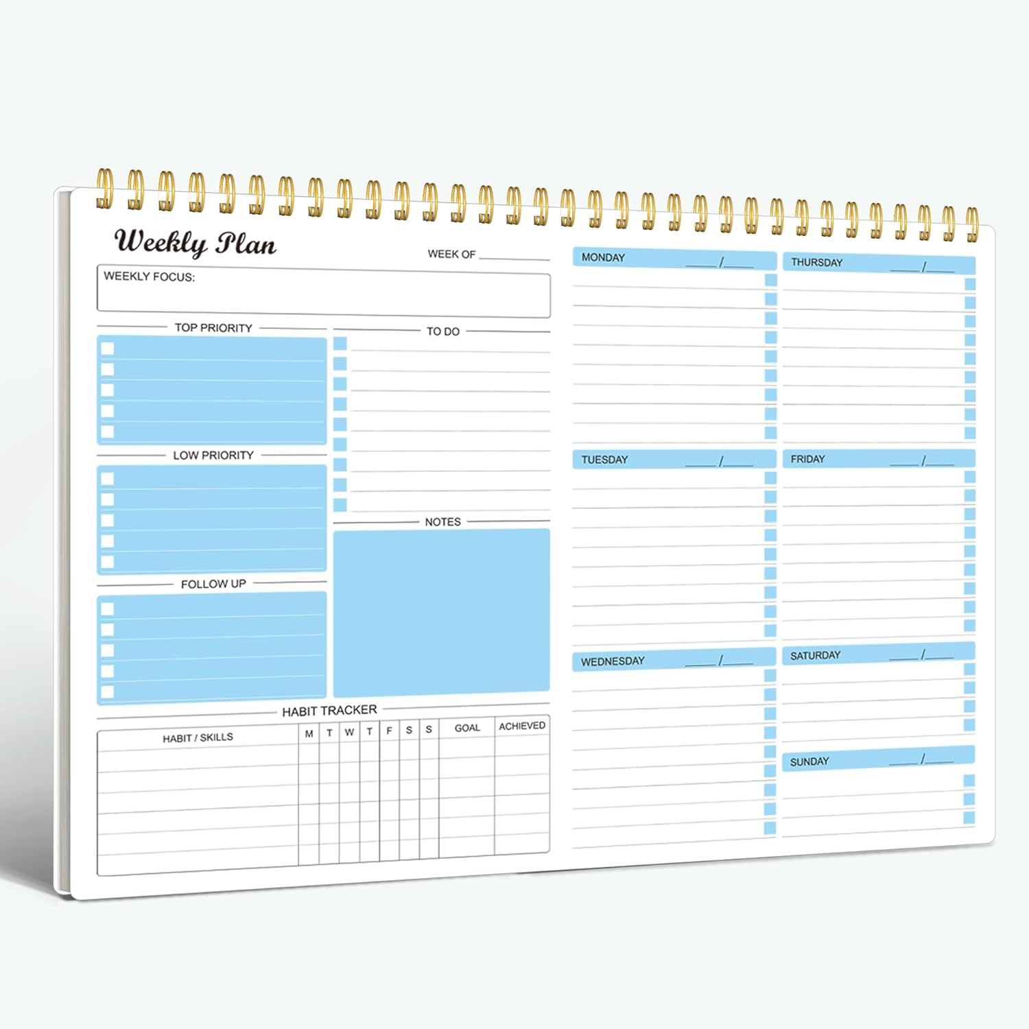 Regolden-Book: 52 Week Undated Planner & Goal Tracker