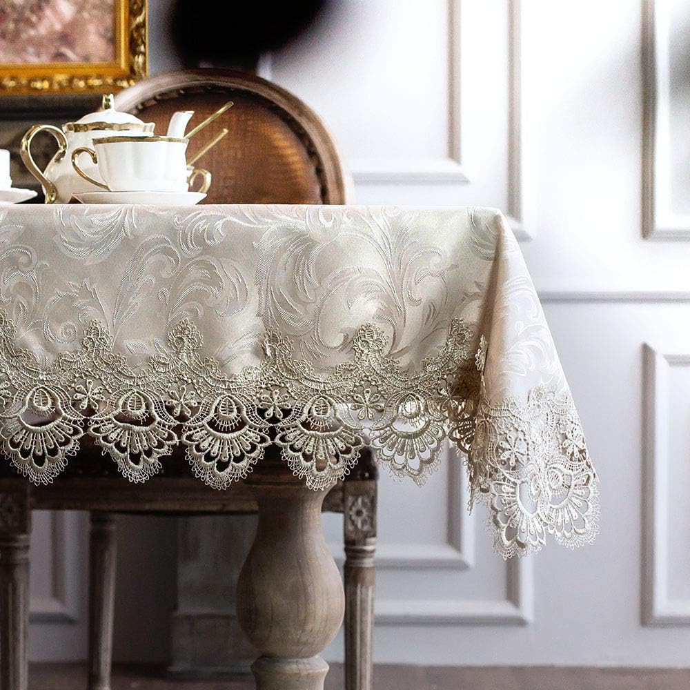 Elegant Lace Table Cloth for Rustic Kitchen and Outdoor Decor