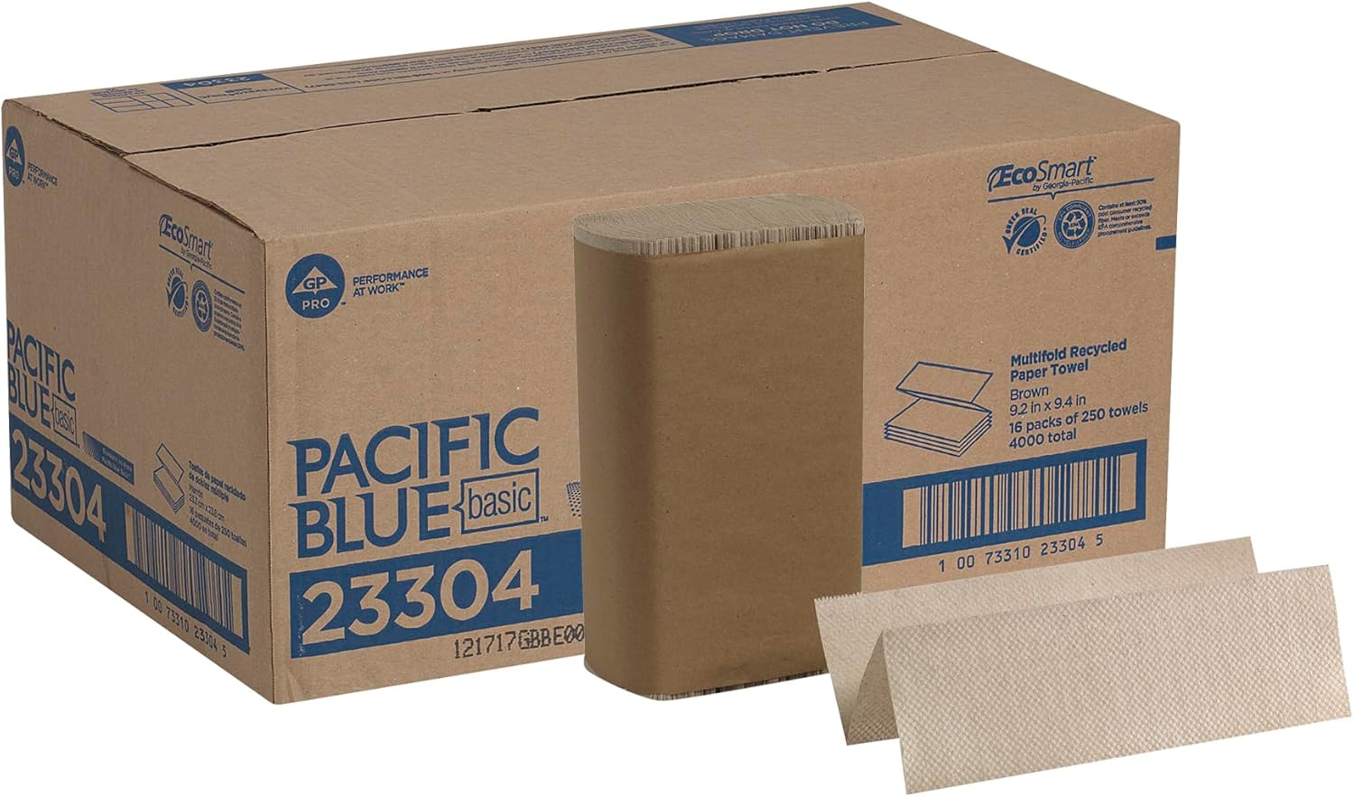 Pacific Blue Basic Recycled Multifold Paper Towels for Cleaning