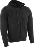 Men's Black CE Armored Riding Hoodie Sweater with Aramid