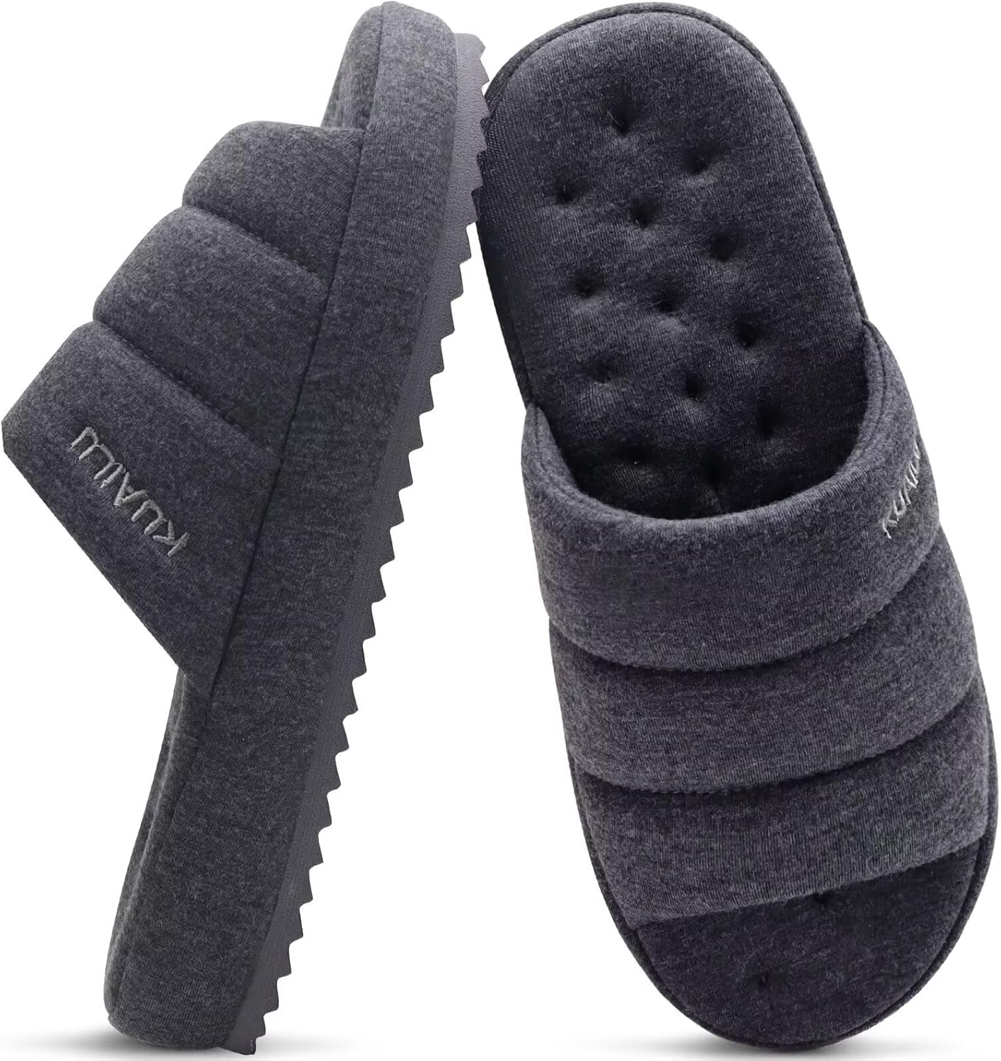 KuaiLu Men's Fashion Quilted Sandal Slippers for All Seasons