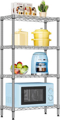 4 Tier Steel Storage Shelves - Heavy Duty Wire Rack for Pantry