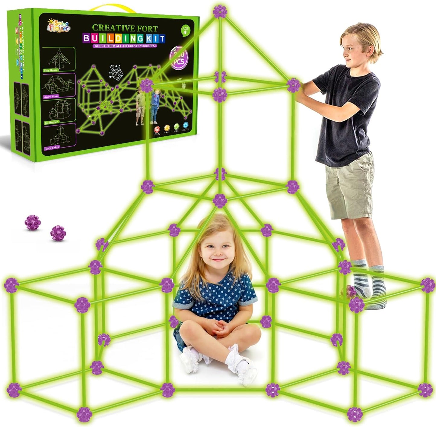 Glow In The Dark Fort Building Kit for Kids - Ultimate Fun