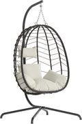 Egg Chair with Stand Patio Wicker Hanging Chair - Stylish Relaxation