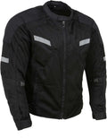 Men's Black CE Armored Textile Motorcycle Jacket - All Season