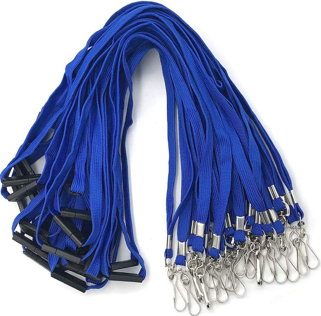 Premium Blue Breakaway Lanyards for ID Badges - 50 PCS