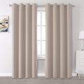 DUALIFE Light Brown Blackout Curtain Panels 52 x 84 in - Thermal