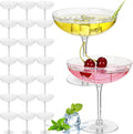 LemonRoad 24 Pc Detachable Martini Glasses 9oz Coupe - Reusable Party