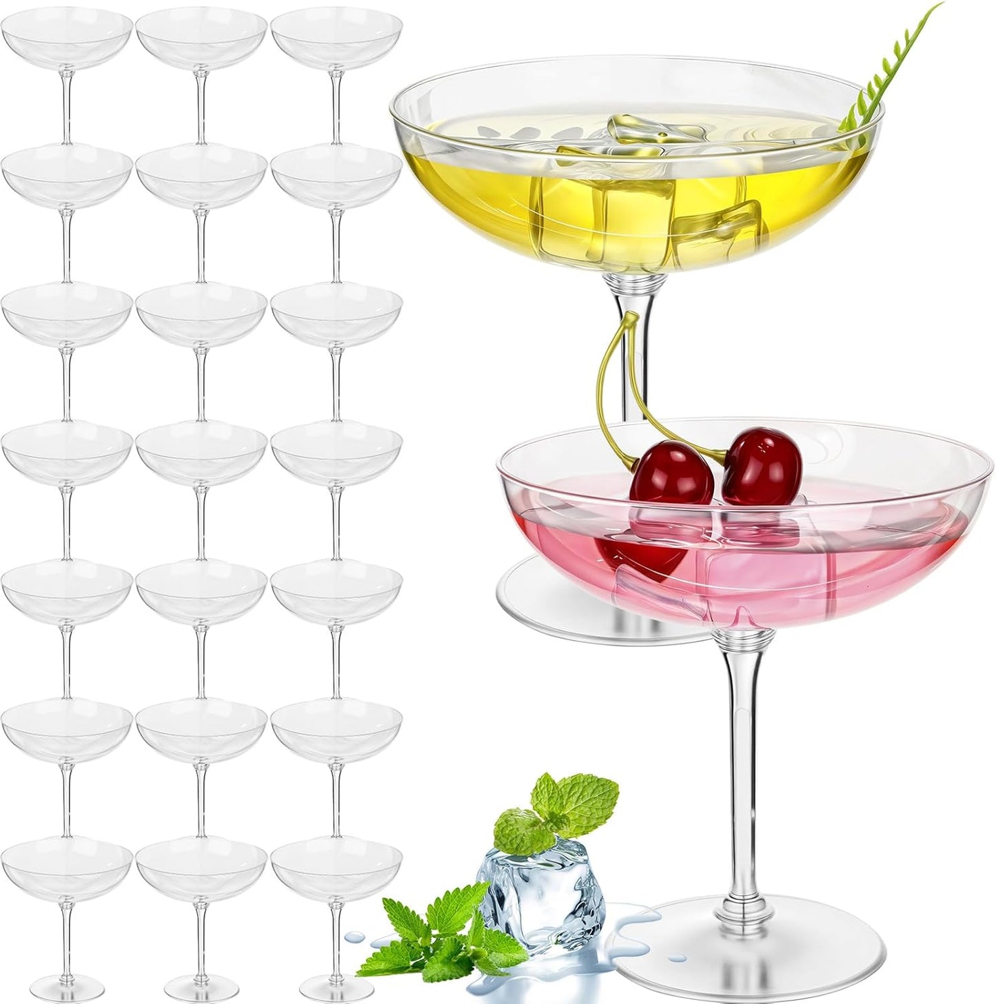 24 Pcs Detachable Martini Glasses for Parties and Events