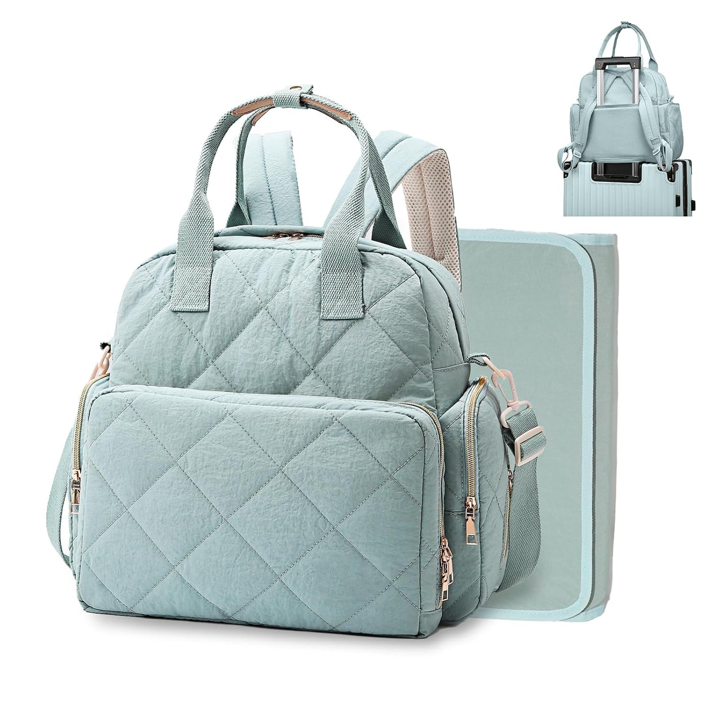 Large Diaper Backpack with Changing Pad for Moms and Dads