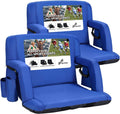 Extra Wide Stadium Seats with Back Support 2 Pack - Cushioned Bleacher