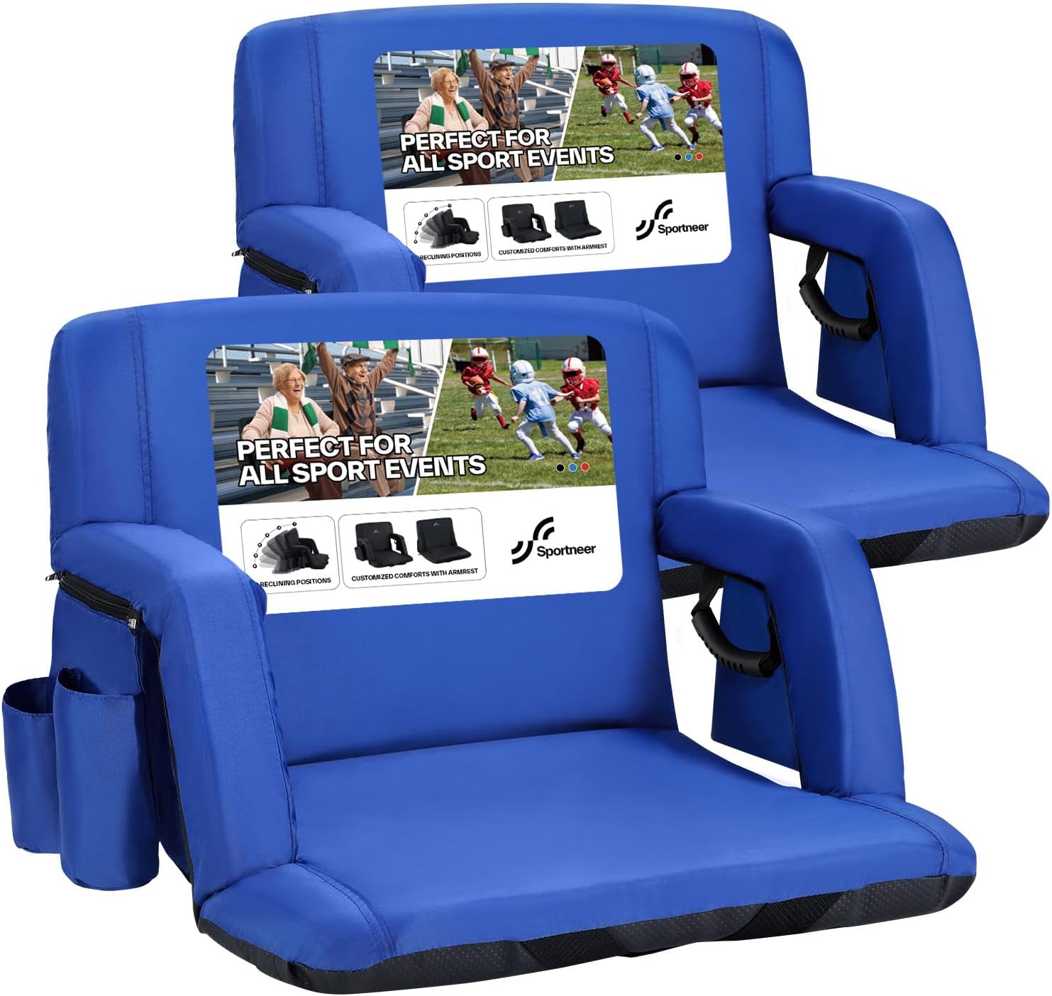 Sportneer Extra Wide Stadium Seats with Back Support for Comfort
