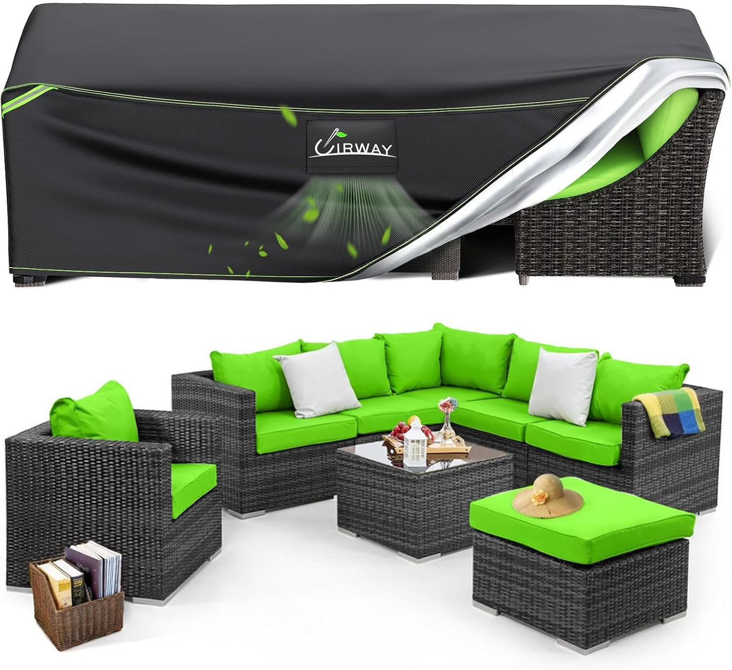 UIRWAY Waterproof Patio Furniture Set Cover for Outdoor Use