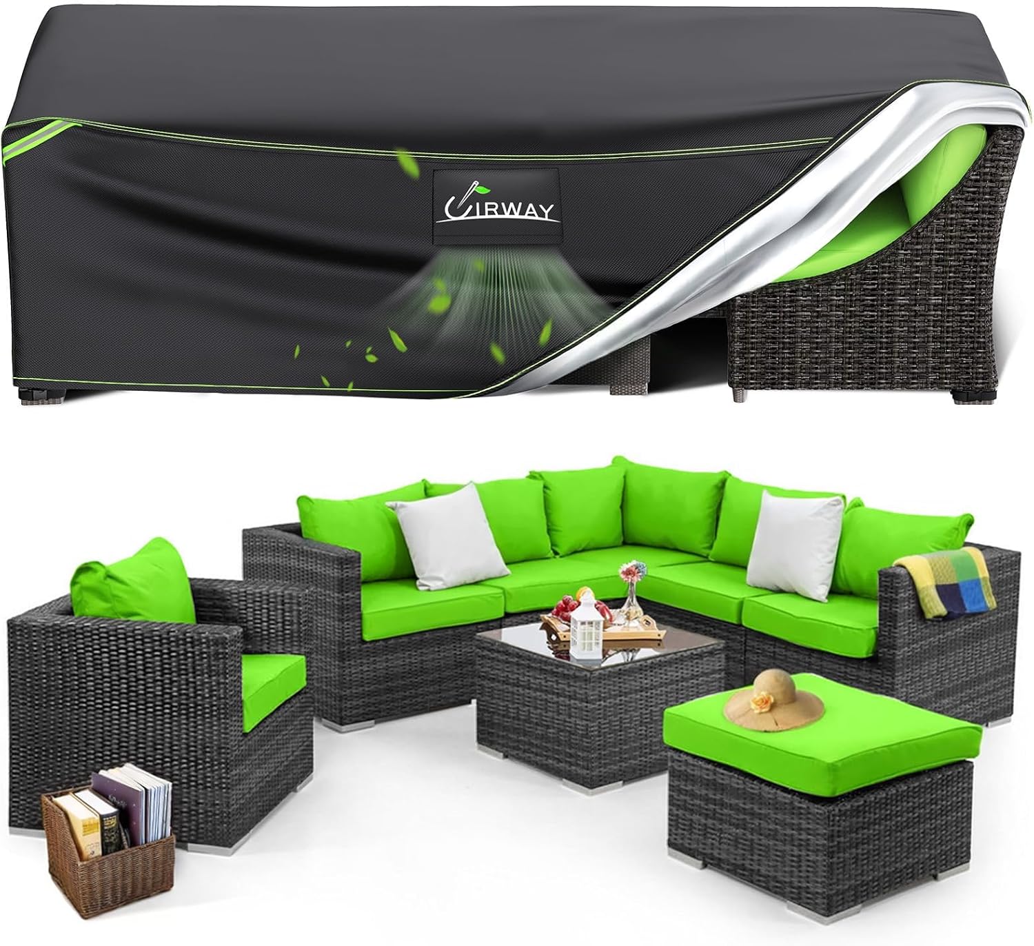 UIRWAY Waterproof Patio Furniture Set Cover for Outdoor Use