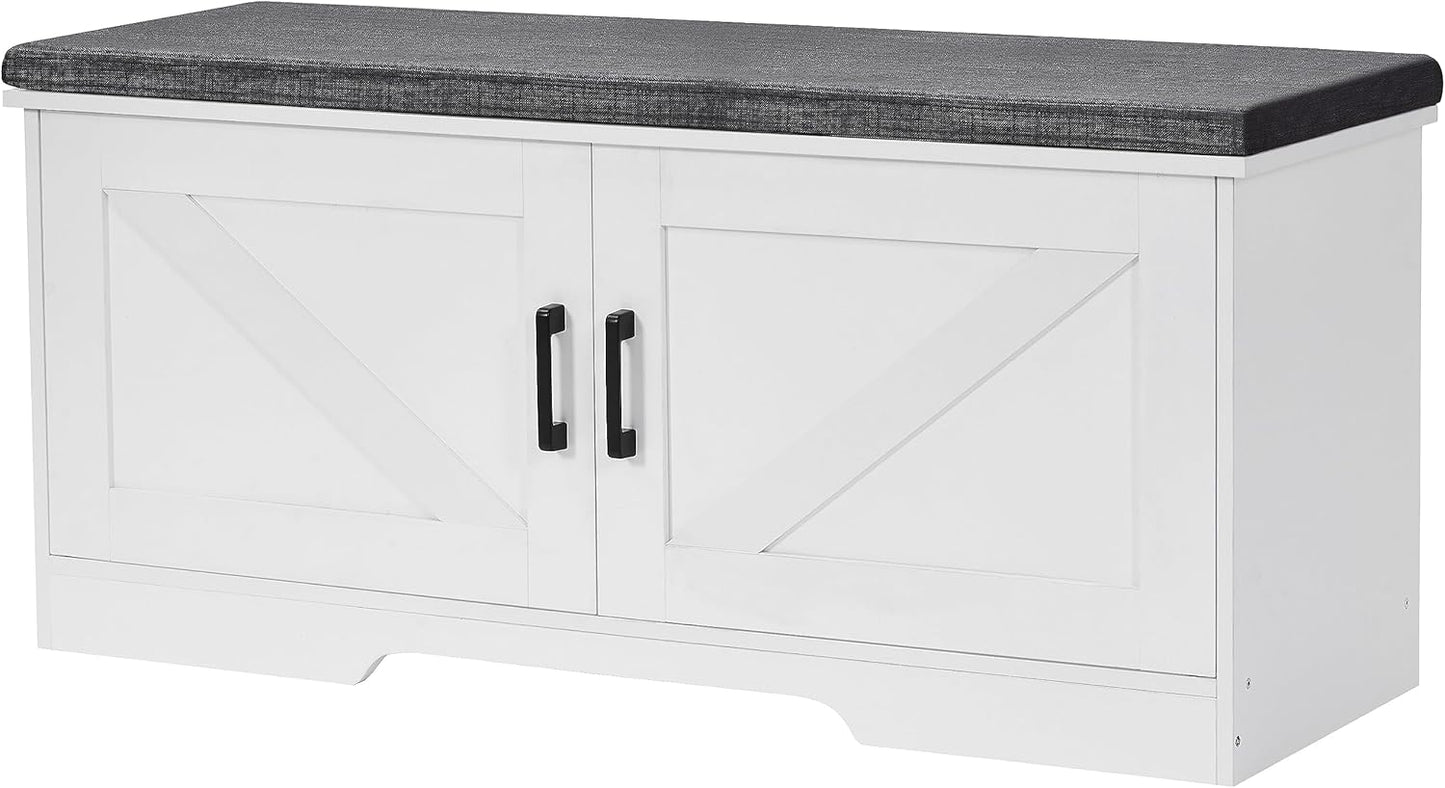 2-Tier Storage Bench with Padded Seat for Comfortable Shoe Change