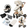 3 in 1 Baby Travel System Reversible Stroller - Compact Foldable Pram