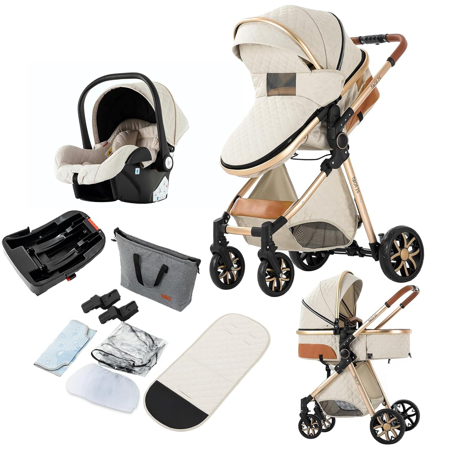 3 in 1 Baby Travel System - Reversible Stroller for Newborns